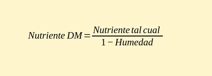 formula DM dry matter
